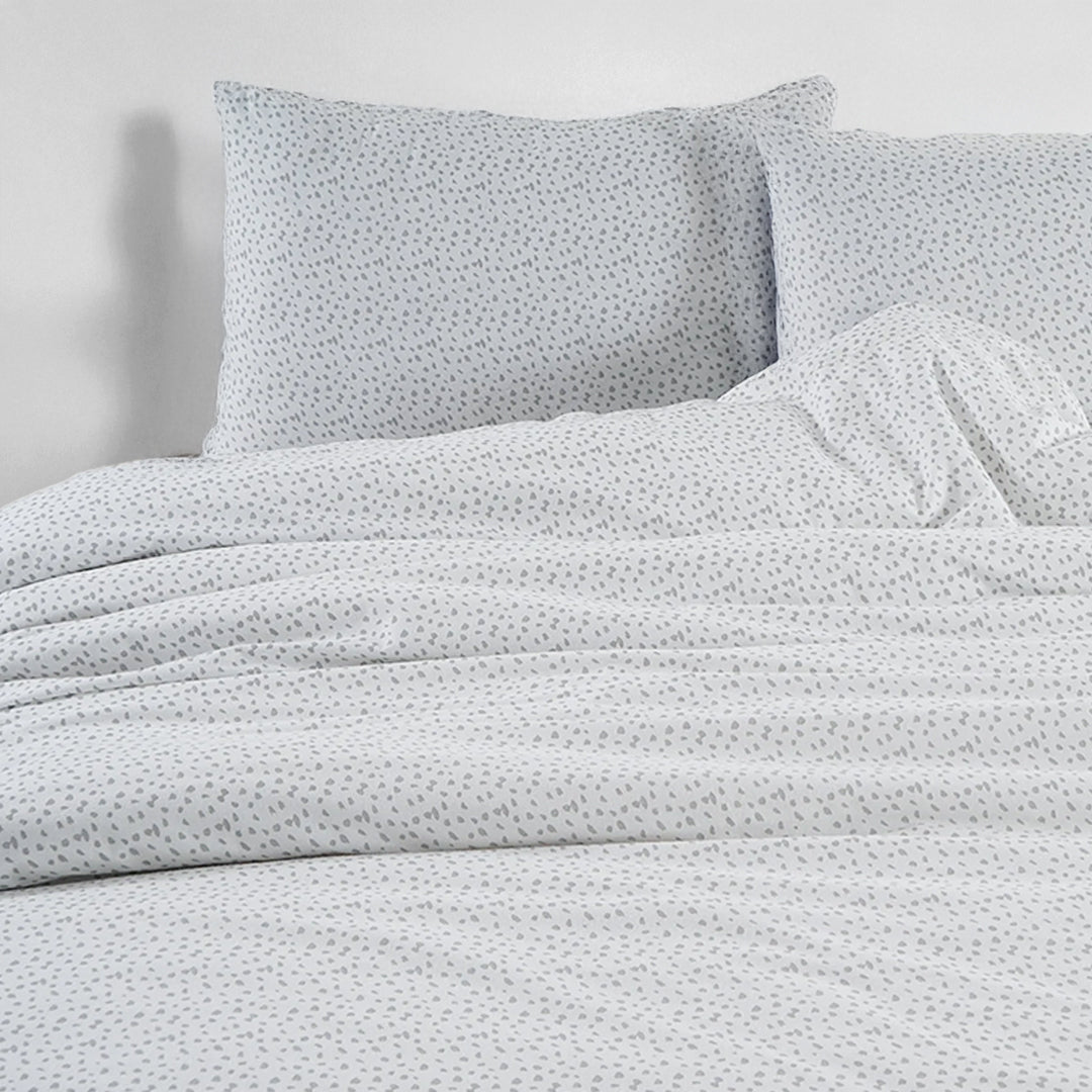 100% Organic Washed Cotton Quilt Cover Set - Haze Grey